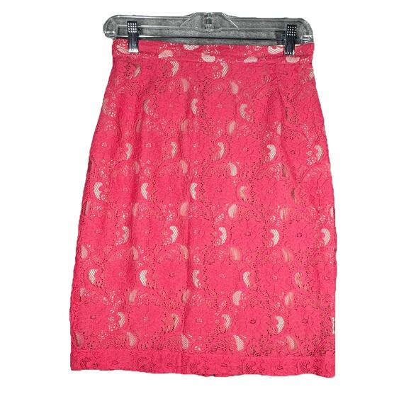 H&M Conscious Collection Skirt Womens 4 Pink Lace Romantic Career‎ Party Office - Picture 1 of 8